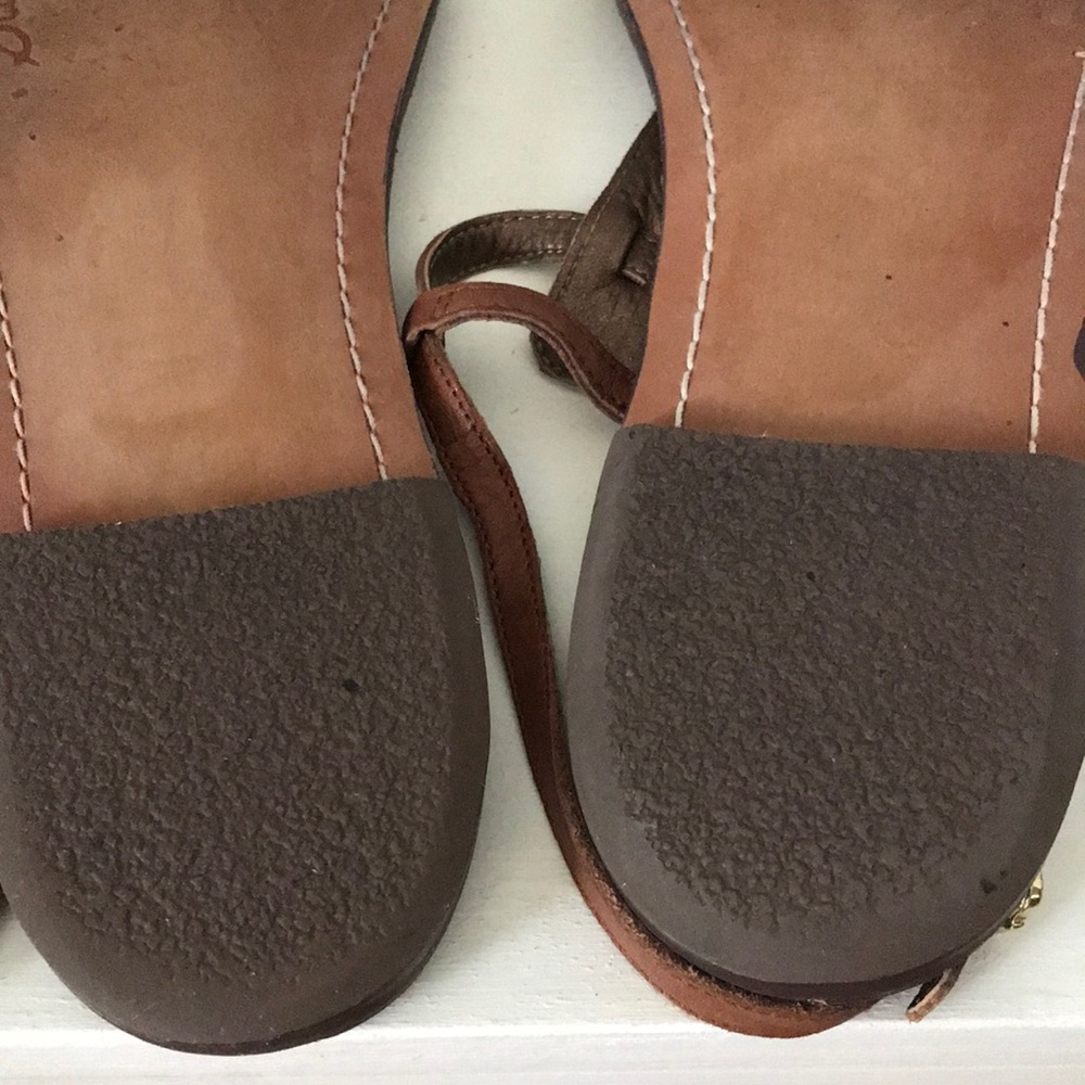 Sam Edelman “Gigi” Flat Brown Strappy Sandals View 6